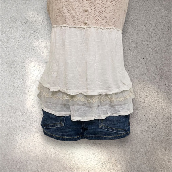 American Eagle Outfitters Cottagecore Babydoll Lace Tiered Cami - Picture 4 of 6